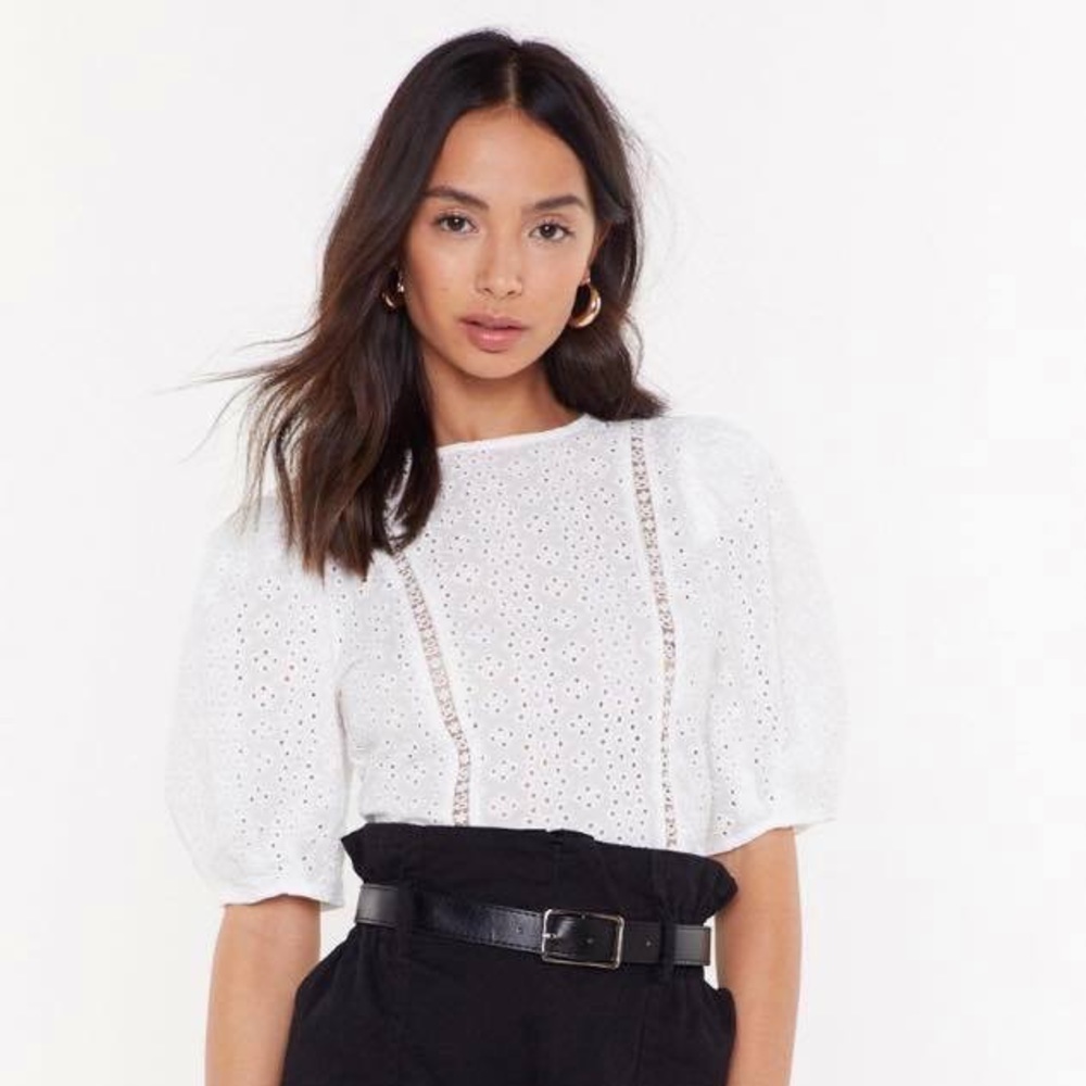 With Added Volume Broderie Blouse